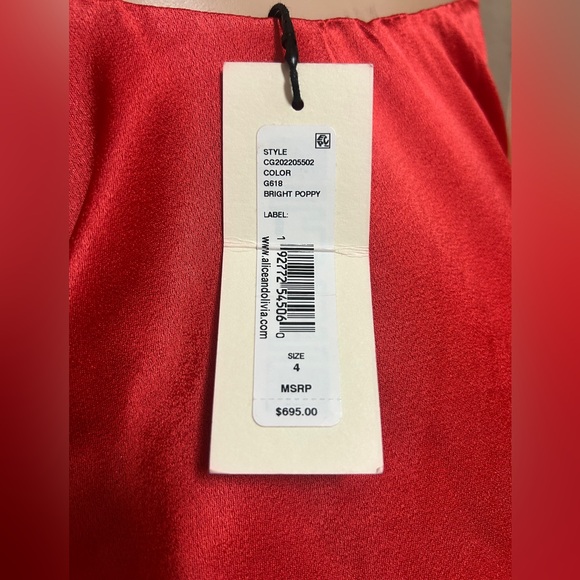 Alice + Olivia Vibrant Red One-Shoulder Dress - Picture 14 of 14